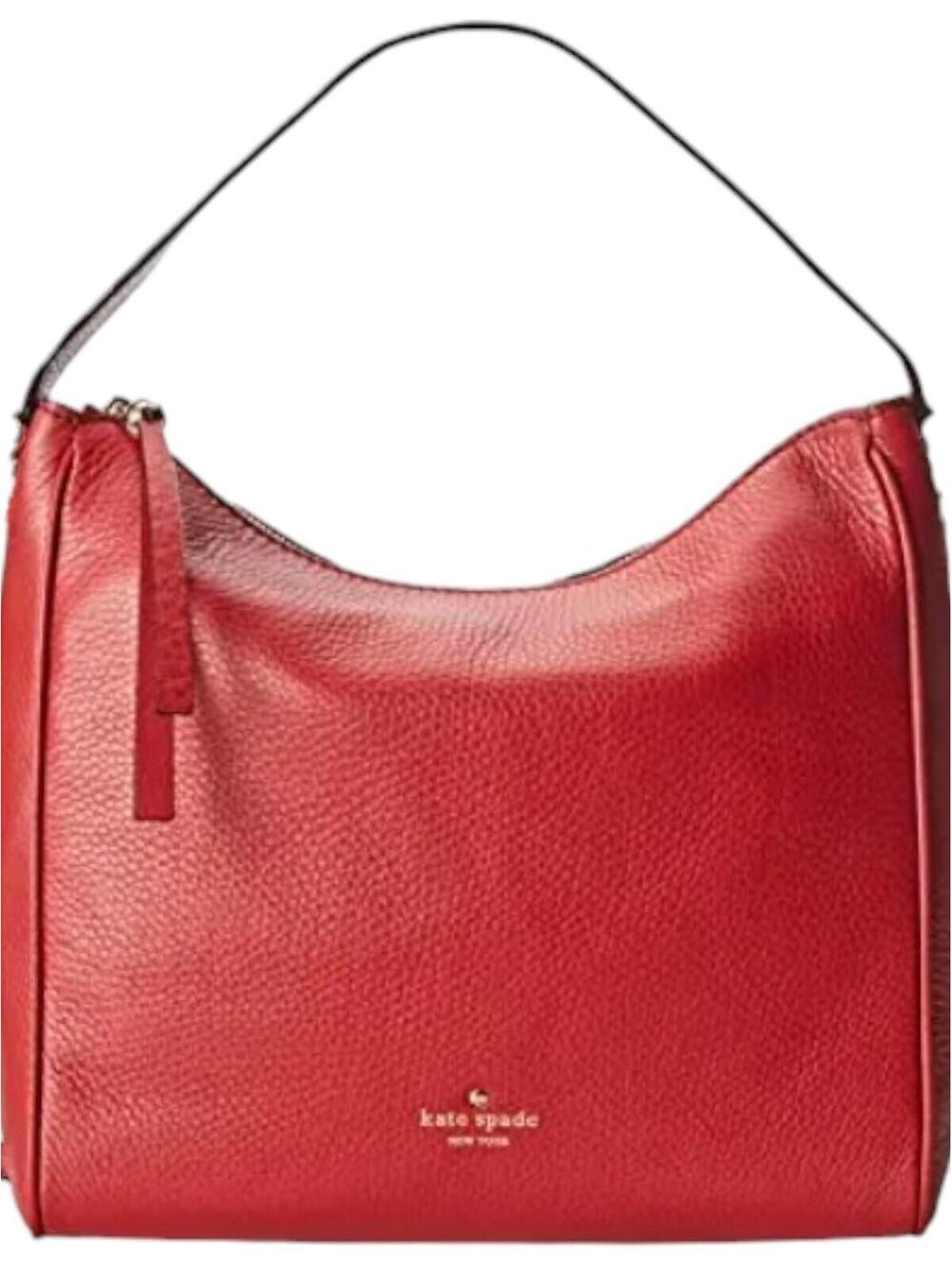 KATE SPADE Charles Street Small Haven Red Pebbled Leather Satchel Handbag Purse